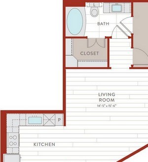Aura Bluffview Apartments A2 Floor Plan Aura Bluffview Apartments A2 Floor Plan